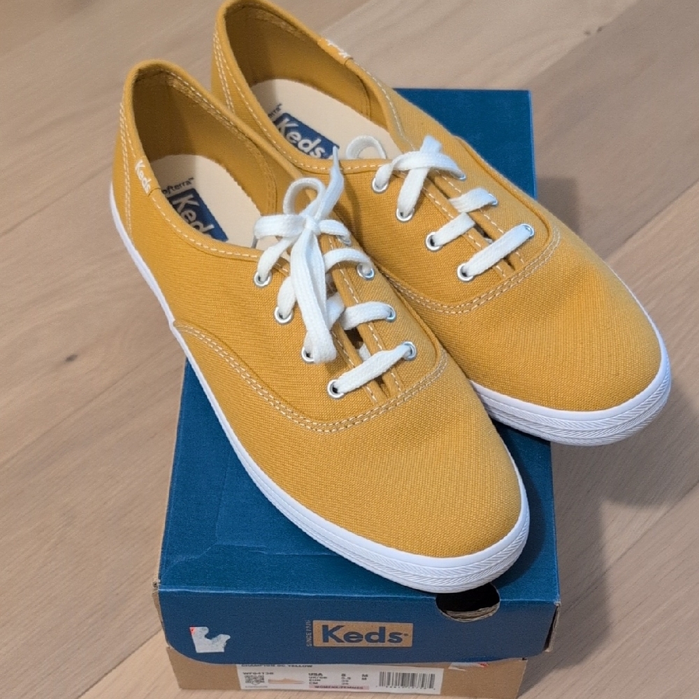 Keds Mustard Canvas Sneakers with White Accents